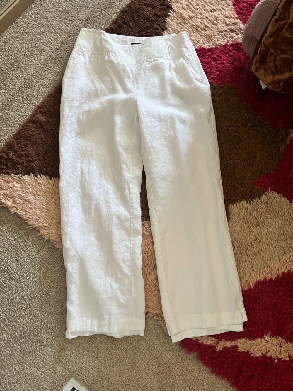 Style & Co. White Linen-Blend Women’s Trousers